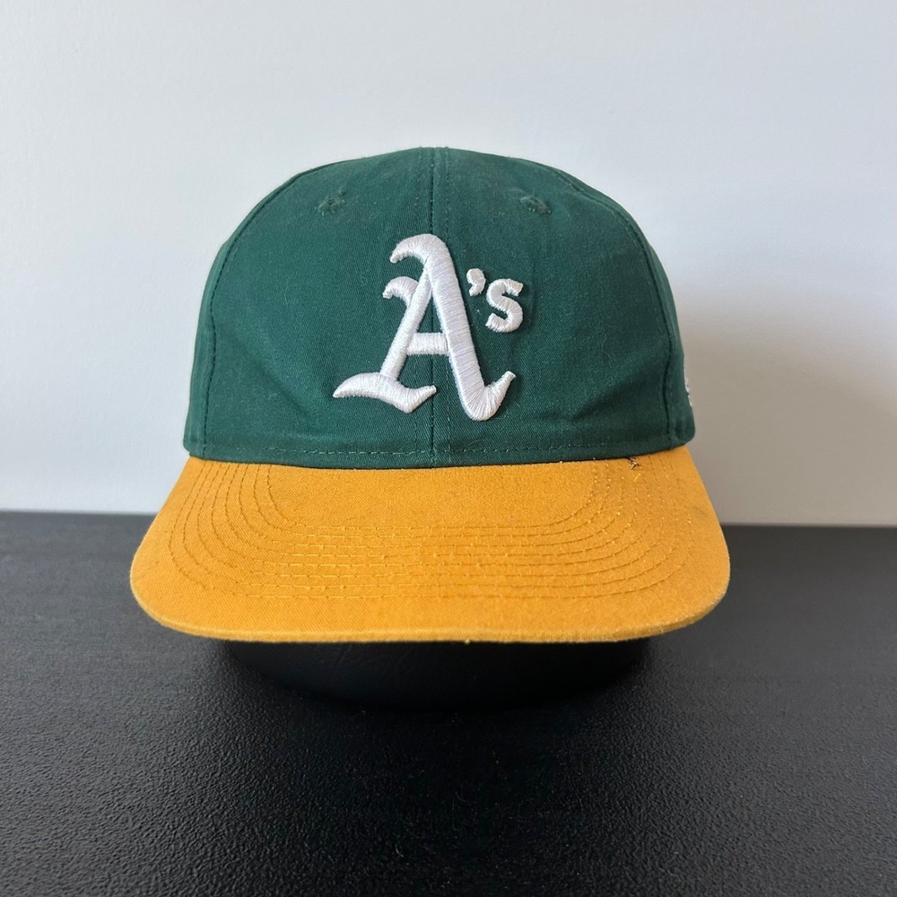 Vintage Oakland Athletics Hat Cap Strap‎ Back Adjustable Green Yellow MLB A's